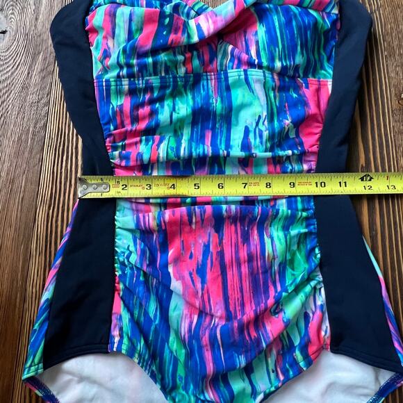 Funkita Ladies Swimsuit Brush Strokes Ruched One Piece Size 34 $110 - Picture 4 of 8